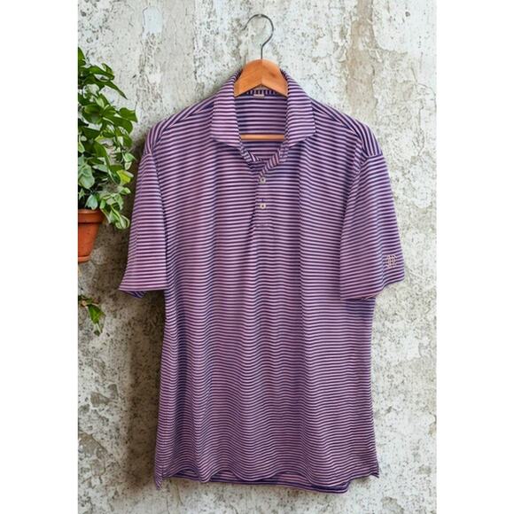 Holderness & Bourne Men’s Large Striped Golf Polo Turtle Bay Golf Club Logo - Picture 8 of 8